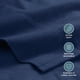 thumbnail image 3 of Juego de sábanas Bare Home de franela 100% algodón Split Cal King Blue, 3 of 9