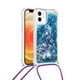 thumbnail image 1 of Funda FOXDOCK para iPhone 12 Mini con Cuerda Ajustable, Brillo Líquido, Protección Antigolpes y Lente – Ideal para Regalo, 1 of 6