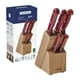 thumbnail image 1 of Juego de Cuchillos Tramontina Polywood con Láminas de Acero Inoxidable y Mangos de Madera Tratada Rojo con Soporte de Madera 6 Piezas, 1 of 4