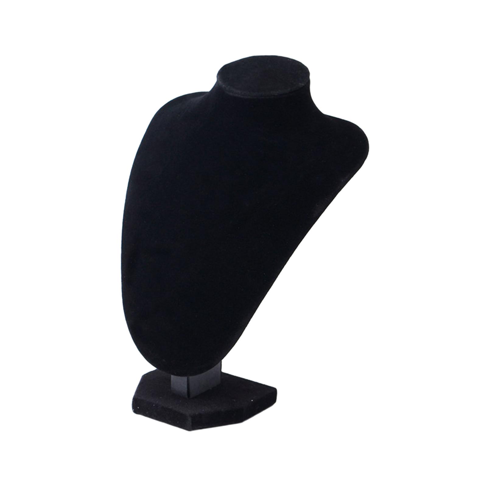 Magideal - Busto De Joyería Con Cadena Para Collar, Exhibición De Collar, Maniquí, Colgante, Modelo De Collar, Accesorios De Fotografía Para Niñas, Organizador D Terciopelo Negro 21X15