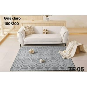 Angeles Del Hogar - Alfombra Jacquard De Algodon 160X200Cm Gris Claro