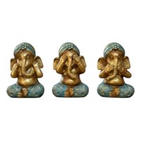 Genérico - Set 3 Figuras Decorativas Sabiduría Ganesha Adorno Jhn