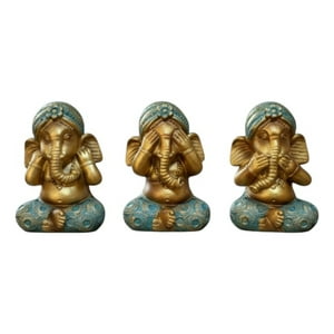 Genérico - Set 3 Figuras Decorativas Sabiduría Ganesha Adorno Jhn