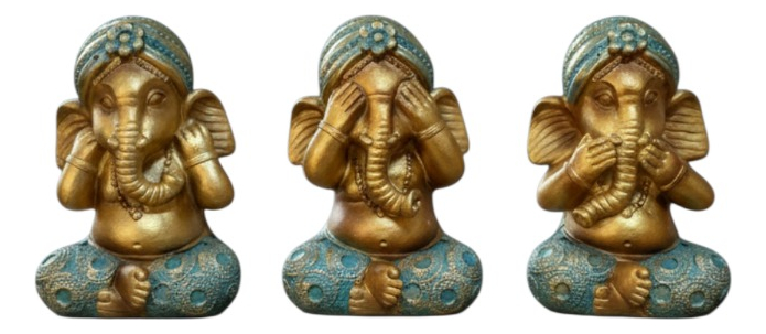 Genérico - Set 3 Figuras Decorativas Sabiduría Ganesha Adorno Jhn