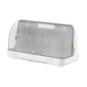 Magideal - Caja De Almacenamiento Para Vajilla, Escurridor De Platos Y Cuencos, Organizador A Prueba De Polvo, Portavasos De Escritorio, Soporte Para Tazas De Té Blanco