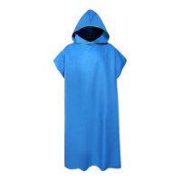 Magideal - Poncho De Microfibra Para Surf, Toalla Cambiante, Toalla De Playa Con Capucha, Toalla De Natación De Secado Rápido Para Vacaciones, Baño Al Aire Libre Azul