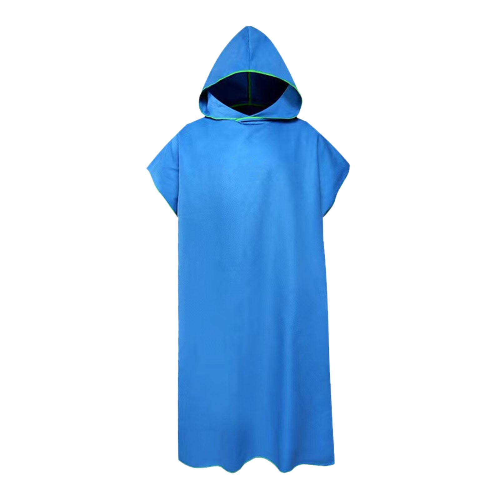 Magideal - Poncho De Microfibra Para Surf, Toalla Cambiante, Toalla De Playa Con Capucha, Toalla De Natación De Secado Rápido Para Vacaciones, Baño Al Aire Libre Azul