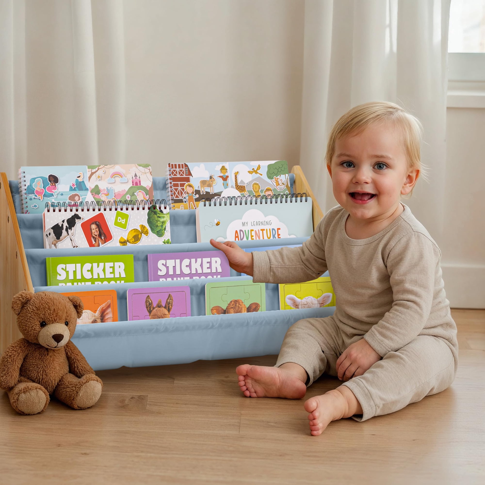 Estantería Decorativa Para Guardería Zicoto Kids, Estantería Azul