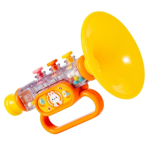 Juguetes De Trompeta Pequeño Altavoz Juguete Musical Para Niños Niñas Juguete De Viaje Juguete Clásico Amarillo