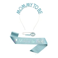 Magideal - Conjunto De Faja Para Mamá Para Ser, Diadema, Broche, Fácil De Usar, Corona De Diamantes De Imitación, Faja Para Mamá A Ser, Decoración De Fiesta Para Azul