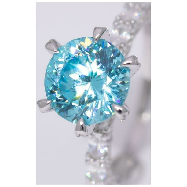 Exquisite Ocean Blue Moissanite Promise Ring for Women - Perfect for Weddings, Anniversaries, and Valentine's Day Gifts