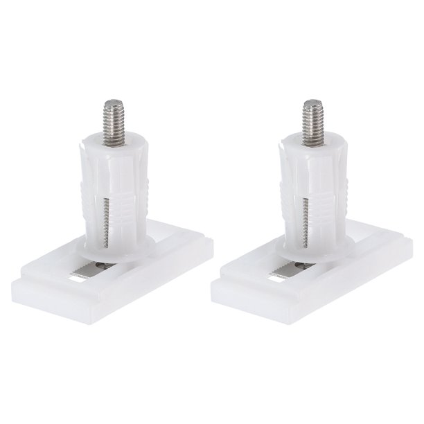 2 piezas de bisagra de tapa de asiento de inodoro, pernos rectangulares de agujero ciego de 45 mm con tuercas y arandelas para fijaciones de tapa superior de asiento de inodoro, blanco