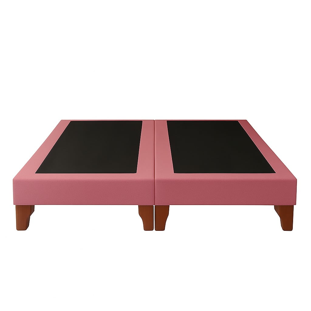 Ethan Desing - Base De Cama 2 Plazas Palo Rosa En Lino