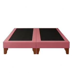 Ethan Desing - Base De Cama 2 Plazas Palo Rosa En Lino