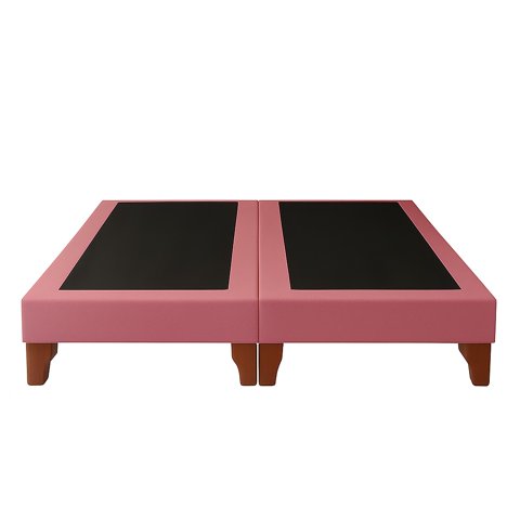 Ethan Desing - Base De Cama 2 Plazas Palo Rosa En Lino