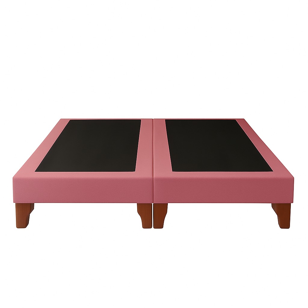 Ethan Desing - Base De Cama 2 Plazas Palo Rosa En Lino