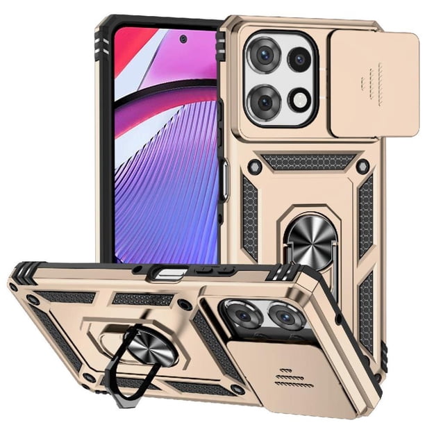 Funda Resistente Anillo Soporte Motorola Moto G Power 5G 2025 Privacidad Cámara Montaje Magnético Oro