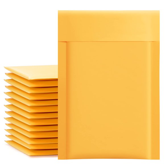 Bubble Mailers UCGOU Kraft, 10 x 20 cm, 50 unidades, acolchado, amarillo