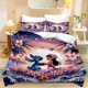 thumbnail image 1 of v1476 Bed Sheets Stitch Bedding Sets Comforter Quilt Bed Cover Duvet Cover Pillow Case - Pieces Sets Kids Adult Size Bedroom Home Supplies 3-Piece Bedding Set (1 Duvet Cover + 2 Pillow Shams) Bed Shee, 1 of 5