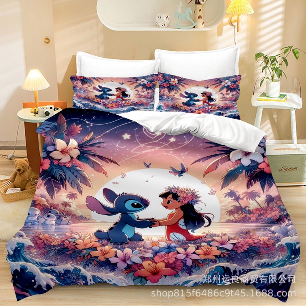 v1476 Bed Sheets Stitch Bedding Sets Comforter Quilt Bed Cover Duvet Cover Pillow Case - Pieces Sets Kids Adult Size Bedroom Home Supplies 3-Piece Bedding Set (1 Duvet Cover + 2 Pillow Shams) Bed Shee
