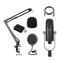 Genérico - Kit Micrófono Condensador Cardioide Bm-86 Negro