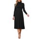 thumbnail image 2 of INSPIRE CHIC Vestido de Punto Plisado para Mujer de Manga Larga Cuello Alto Casual de Negocios Suéter Vestido Línea A Midi Conjuntos de Otoño Invierno M Negro, 2 of 6