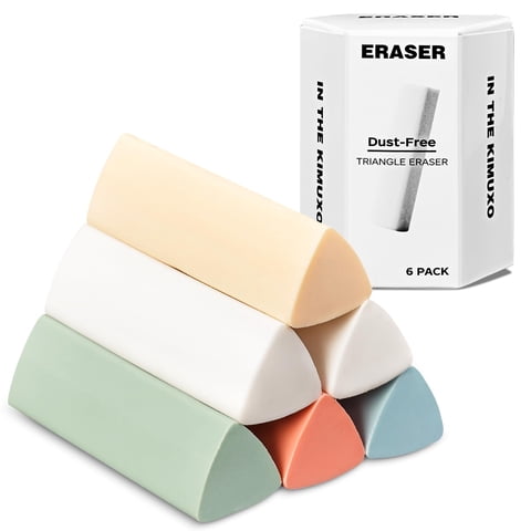 Gomas De Borrar Kimuxo De Varios Colores, Paquete De 6