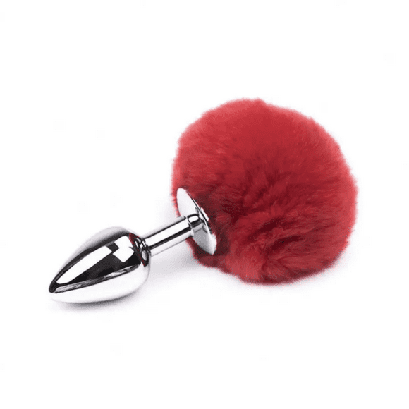 Plug Anal Cola de Conejo Talla M Rojo