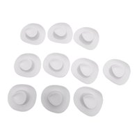 Bothyi - 10 Piezas Casa De Muñecas Mini Sombrero De Vaquera Adorno De Pastel Sombrero De Muñeca Para Vestirse Blanco