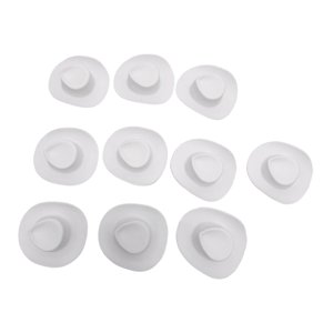 Bothyi - 10 Piezas Casa De Muñecas Mini Sombrero De Vaquera Adorno De Pastel Sombrero De Muñeca Para Vestirse Blanco