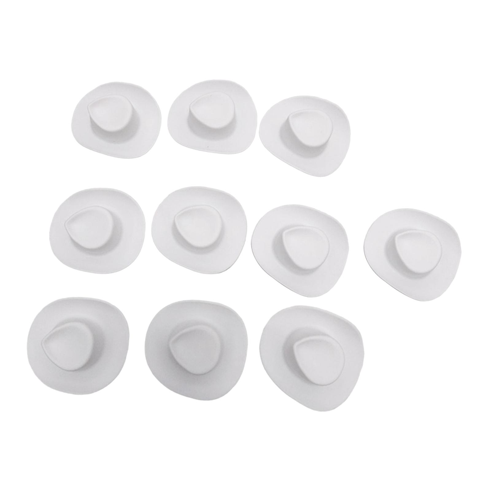 Bothyi - 10 Piezas Casa De Muñecas Mini Sombrero De Vaquera Adorno De Pastel Sombrero De Muñeca Para Vestirse Blanco