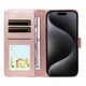 thumbnail image 4 of Funda Cartera para iPhone 14 Plus Perro Cachorro Grabado con Tarjetas Soporte Correa Rosa, 4 of 6