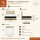 thumbnail image 4 of Cama 2 Plazas Base Dividida Respaldo Capitone Lino Beige Colchón, 4 of 10