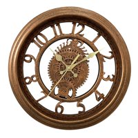 Magideal - Reloj De Pared Silencioso De 11 Pulgadas, Silencioso, Sin Tictac, Grande, Rústico, 3D, Decorativo, Arte De Lujo, Decoración Industrial Steampunk Cobre Antiguo