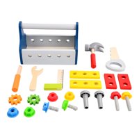 Magideal - Juego De Herramientas De Madera Para Niños Pequeños, Juguetes De Construcción Montessori, Kits De Herramientas De Construcción De Modelos De Juego De