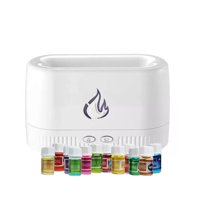 Disparo - Pack Humidificador Blanco Efecto Llamas + 12 Esencias