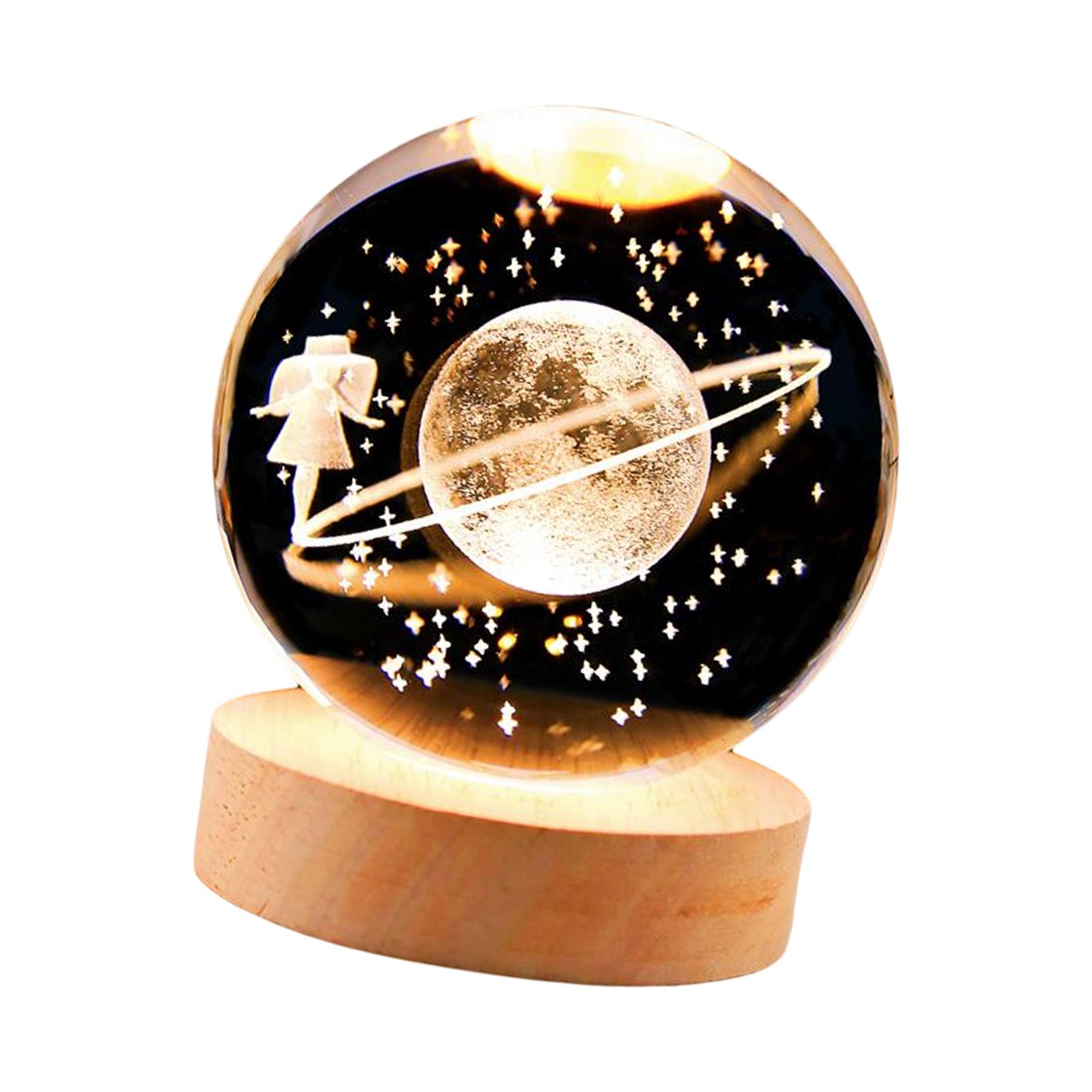 Ioensy - Adorno De 6 Cm De Luz Nocturna Con Bola De Cristal Para Navidad, Cumpleaños, Mesita De Noche, Estilo B