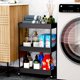 thumbnail image 5 of Carrito de almacenamiento rodante SPACEKEEPER de 3 niveles para baño, negro, 5 of 8