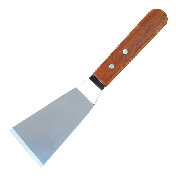 1pc Wooden Handle Stainless Steel Small Frying Shovel Leaking Shovel Steak Grill Shovel Cooking Pizza Shovel Fried Fish Barbecue Shovel Baking Utensils