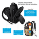 thumbnail image 3 of Mochila de Viaje para Notebook 15.6 Pulgadas Antirrobo e Impermeable Matein 1007 Negro, 3 of 3