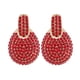 thumbnail image 1 of Pendientes elegantes de aleación con forma de gota de diamantes de imitación redondos para mujer y niña (rojos), 1 of 5
