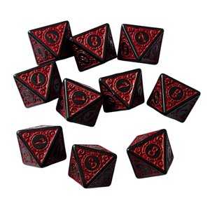 Bothyi - 10 Uds. Dados De 15Mm Dados De Acrílico Para Juegos De Fiesta Juego De Dados De 8 Caras Para Fiesta Ktv Rojo