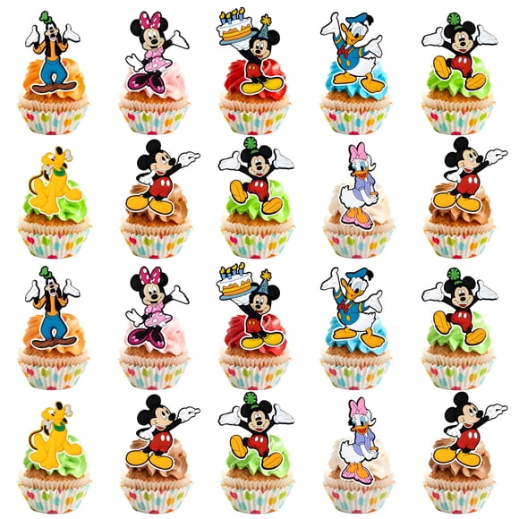 Topper para cupcakes DaeSichi, 20 piezas, decoraciones reutilizables para cumpleaños