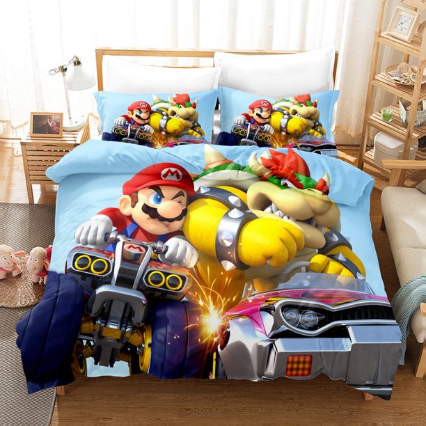 New Super Mario Duvet Comforter Quilt Cover Set Bedding Sets Bed Sack Pillowcase Home Children Boys Girls Friend Gift Bed Sheets