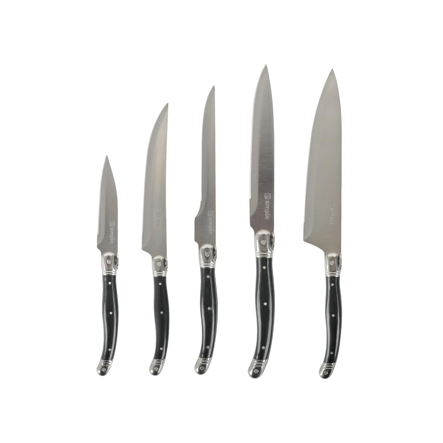Set Cuchillos 5 Pcs Paris Acero Inoxidable Simplit Negro
