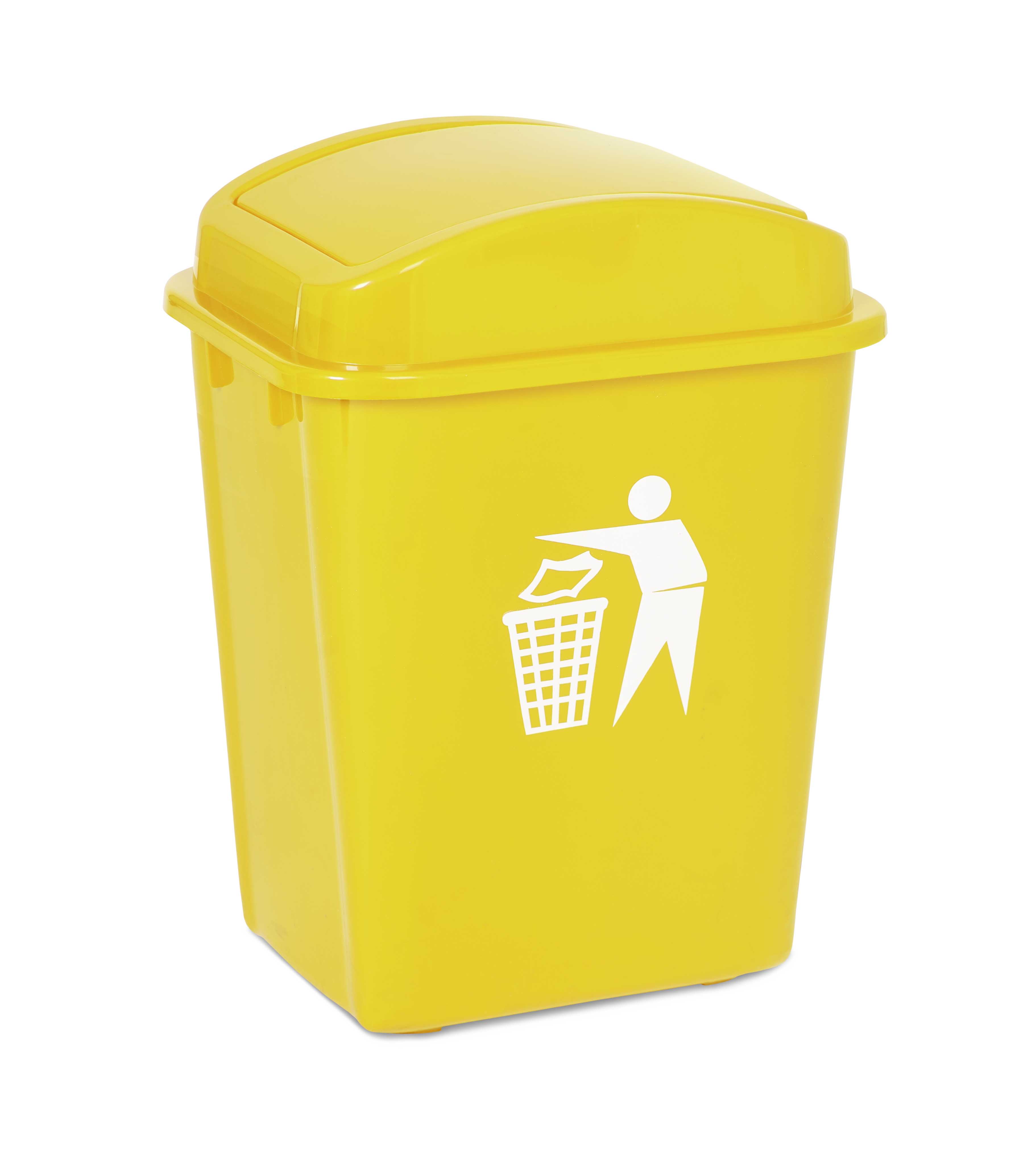 Recilock - Basurero 30 Litros Tapa Vaiven - Amarillo