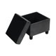 thumbnail image 4 of Ottoman de almacenamiento Benzara Pyp cuadrado de 45 cm en piel sintética gris oscuro, 4 of 5
