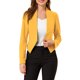 thumbnail image 1 of INSPIRE CHIC Traje de Maestra para Regreso a Clases de Mujer Chaqueta de Oficina de Trabajo Blazer Sin Cuello Traje Casual de Negocios Blazer Corto S Amarillo, 1 of 8