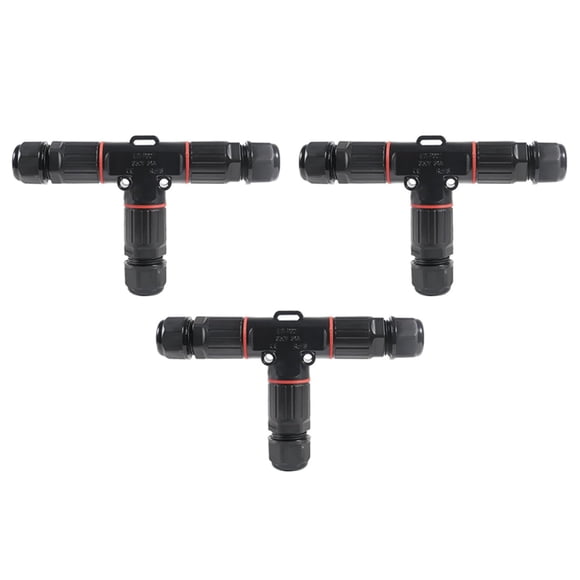 Caja de conexión MELIFE IP68 impermeable de 2 pines en forma de T, 3 piezas