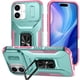 thumbnail image 1 of Funda Armada para iPhone 17 con Tapa Deslizante y Soporte Magnético Giratorio Verde, 1 of 5